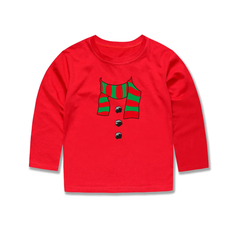 Детские Рождественские футболки Little Bitty детский хлопковый шарф с Сантой с длинными рукавами футболки для малышей Одежда для мальчиков от 2 до 14 лет - Цвет: L-TTG4