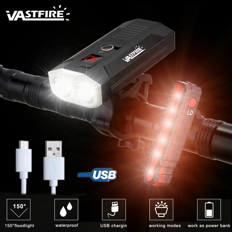 Flash Deal 5 Mode USB Rechargeable MTB Bike light cycling Front Light 1000LM 2 LED lamp beads high Brightness bicycle Headlamp 3