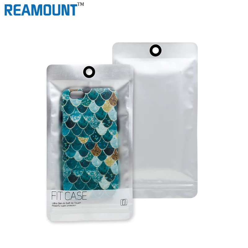 Plastic Ziplock Poly Packs Sliver Mobile Phone Case Retail Packaging