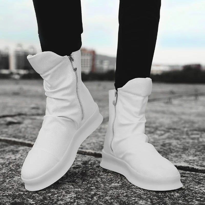 Hip Hop Motorcycle Style Slip-On Boots 8 Hip Hop Motorcycle Style Slip-On Boots 8