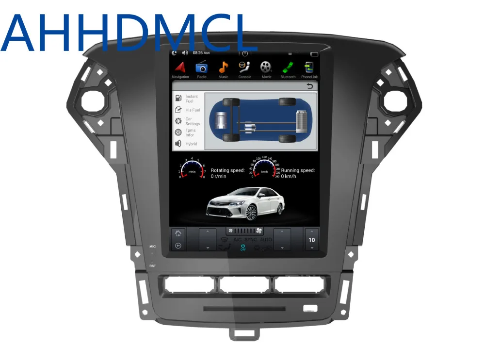 Top Car Multimedia Player PC PAD Tesla Style Player Android 7.1 GPS For Ford Mondeo Auto A/C Edition 2007 2008 2009 2010 2011 2012 4