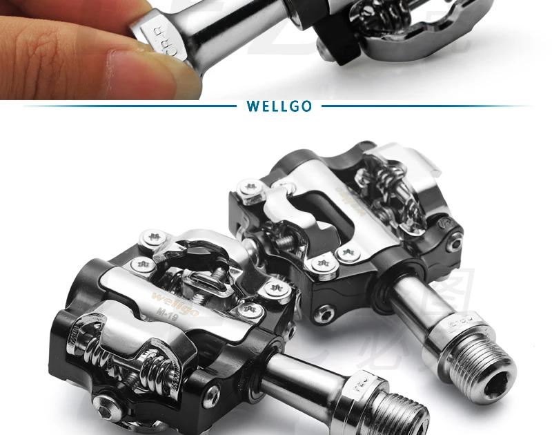 Wellgo M19 алюминиевый сплав MTB горный велосипед педали герметичный подшипник бесклипсовая педаль SPD велосипедные педали