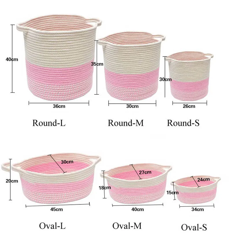 Веревка из хлопка корзина для хранения детская корзина для игрушек маленькие, большие, грязной одежды для хранения всякой всячины сумки-органайзеры ручка для белья, корзина для хранения вещей