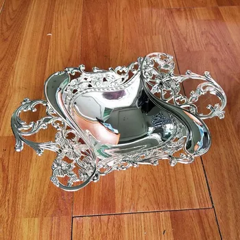 

Hot Sell New European Metal Plate With Silver Disc The Wedding Of Furniture Display Rather Tray