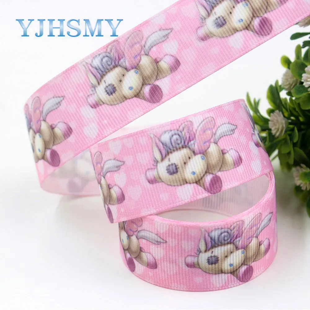 YJHSMY I 19308 558 25 мм 10 ярдов мультфильм термопечать ленты grosgrain Бант колпачок DIY