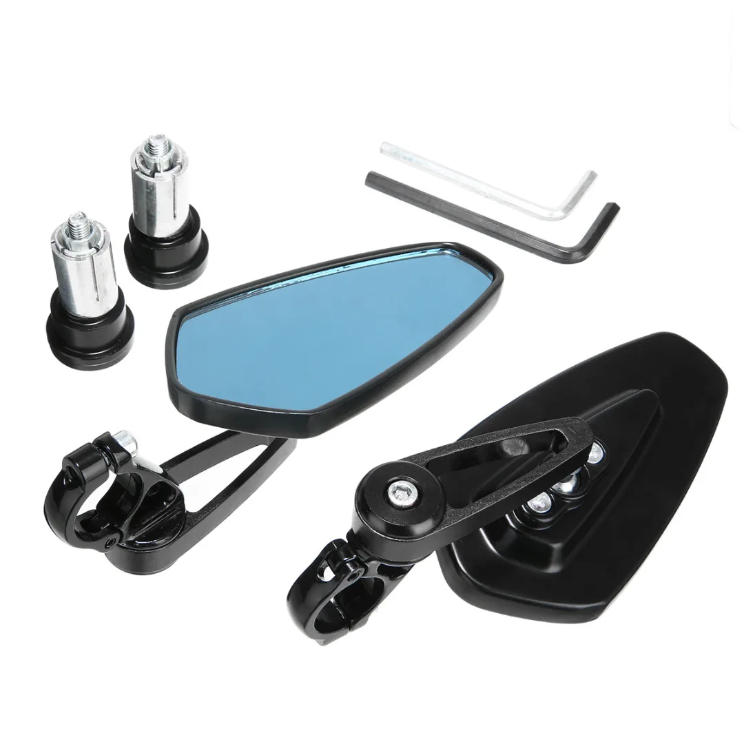 Mayitr 1 Set Motorcycle Aluminum 7/8" 22mm Bar End Side Rearview Mirror Universal Motorbike Bike Handlebar Rear View Mirrors