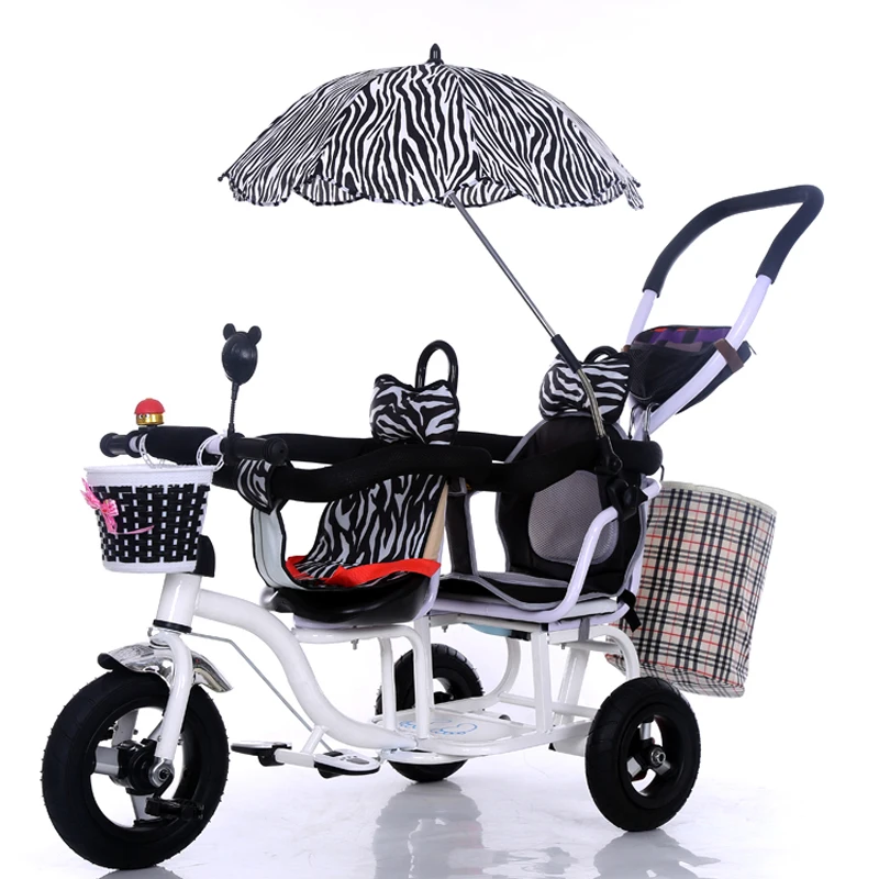Трехколесный велосипед с двойным сидением 12 дюймов для детей|tandem trike|tricycle twinskids