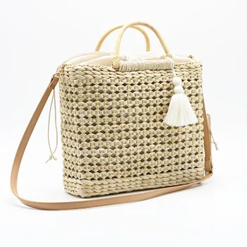 

Rattan tassel Straw Shoulder Bag Women Hand-woven Messenger Bag Summer Beach Square Box Straw Handbag Lady Bolsa Feminina