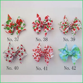 

100 BLESSING Girl 2.5" Diamond Rainbow Wing Hair Bow Clip Unicorn Clover Fruit