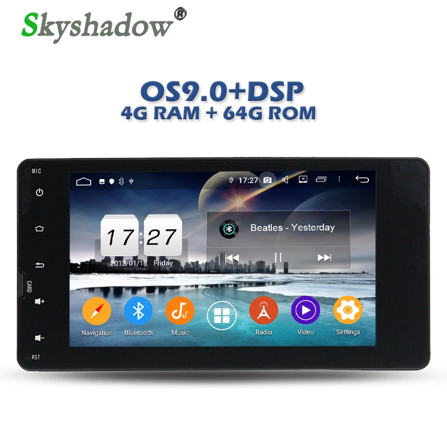 Top DSP IPS Android 9.0 64G ROM 4G RAM 8 Core Car DVD Player GPS map RDS Radio wifi Bluetooth For MITSUBISHI Outlander 2010-2016 0