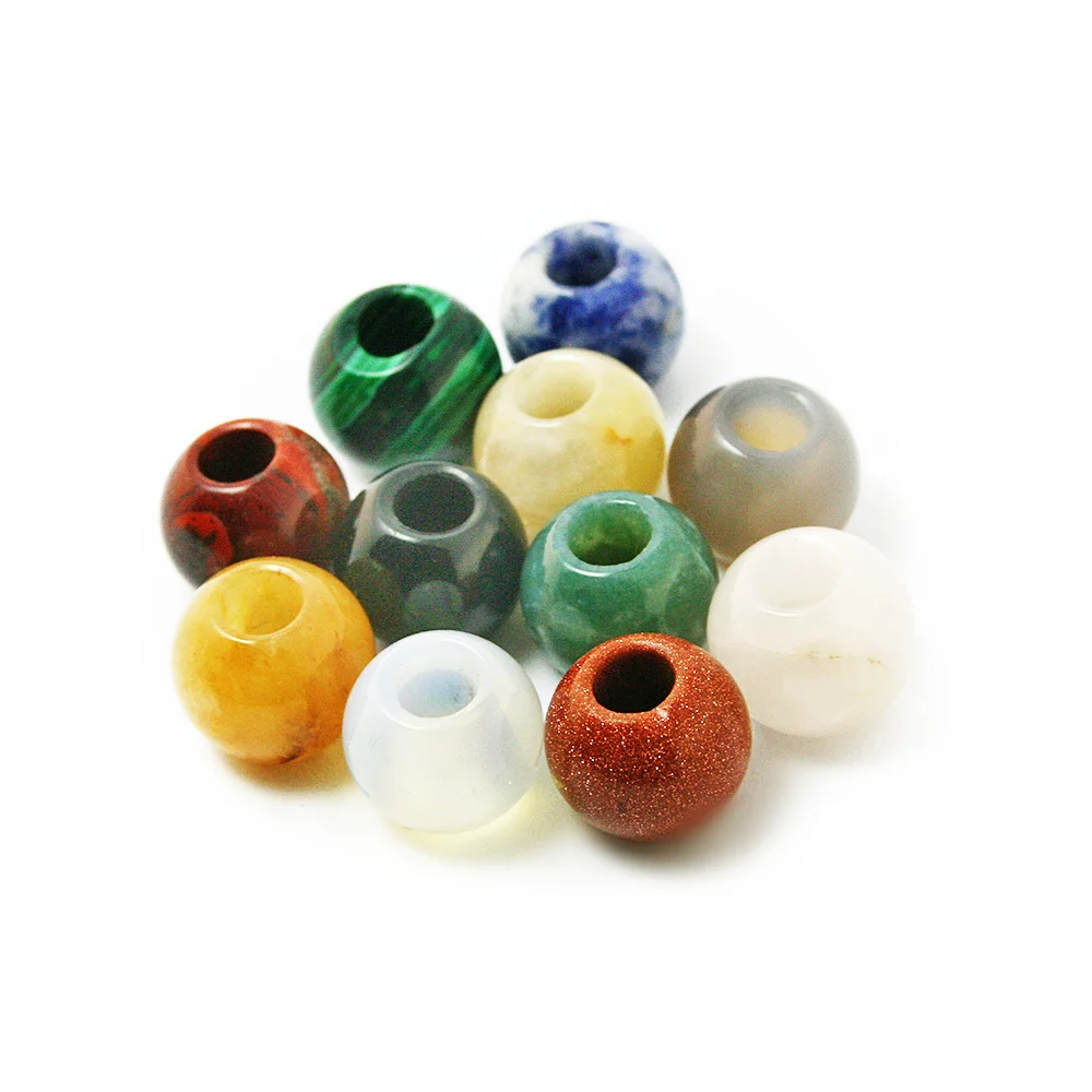 Perles en pierre naturelle, 12x14mm, breloques européennes, pendentifs à grand trou, adapté aux bracelets européens, offre spéciale, fabrication bijoux à bricoler soi-même