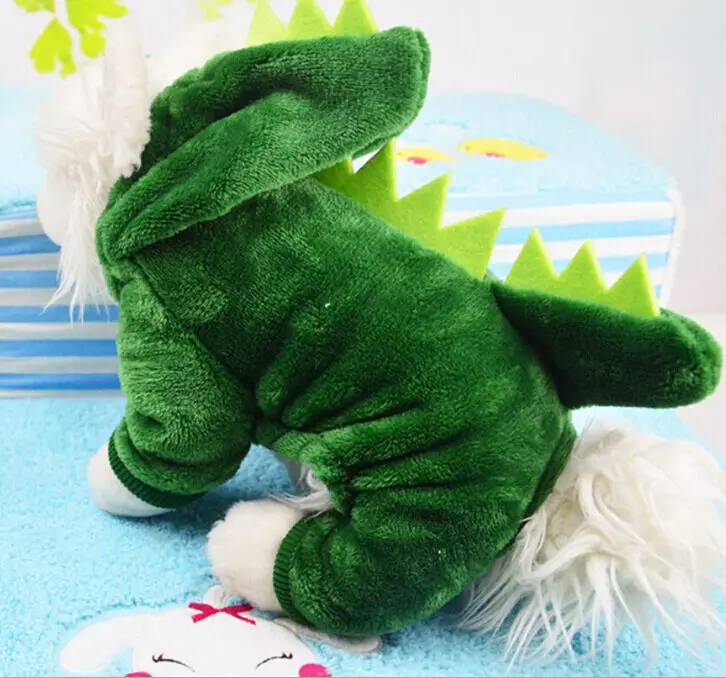 

Pet Transfiguration Dogs Clothing Four-legged Dinosaur Dog Jackets Halloween Costume Pet Dogs Green Coat Outfits