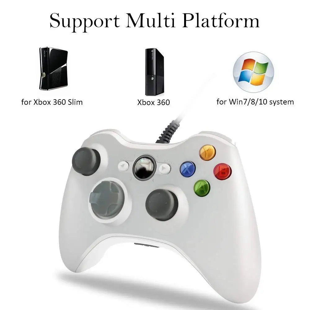 Tanie USB przewodowy kontroler typu joystick dla Xbox 360 dla Microsoft Xbox360 Gamepad zgodność Gamepad dla PC Windows 7 8 10