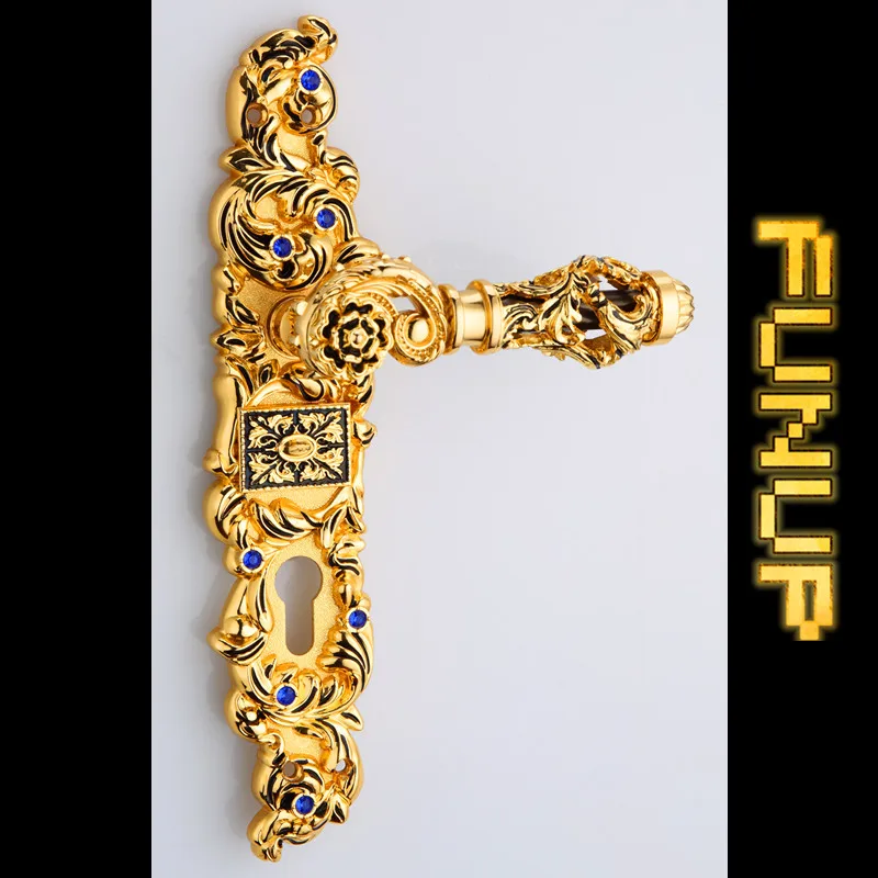 ENTRY LOCK CLASSIC ZINC ALLOY DOOR HANDLE GOLD FINISHin Door Handles