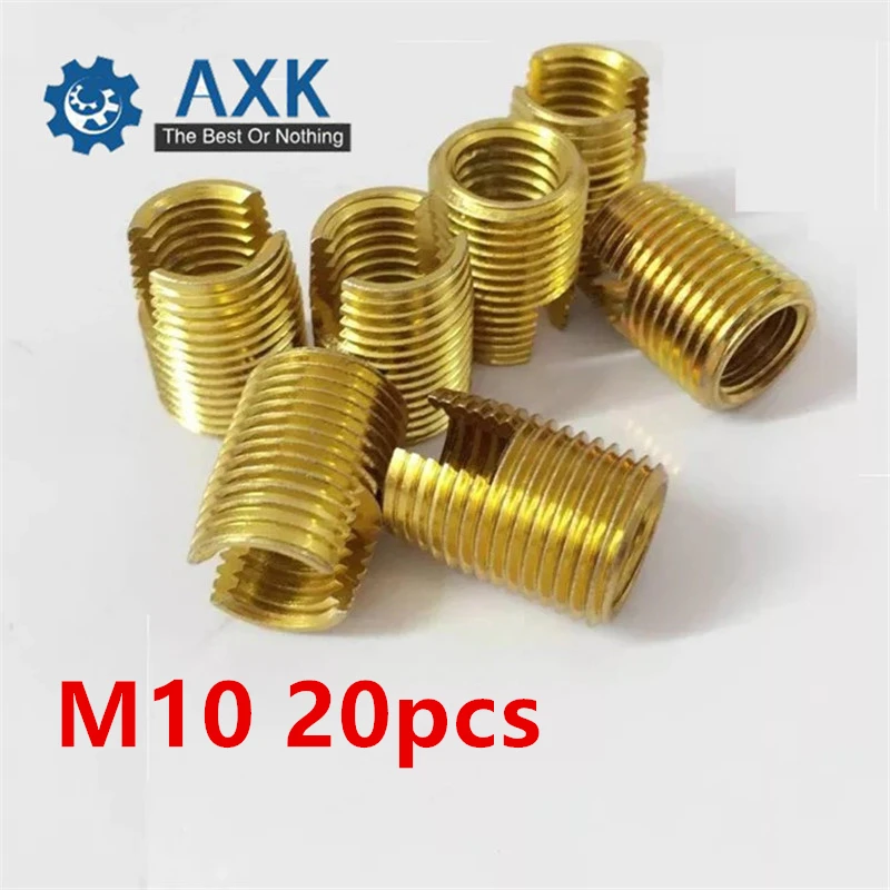 20pcs M10 Self Tapping Thread Insert Screw Bushing M10*m14*18mm 302