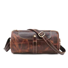 Новинка, сумка на одно плечо, ретро, crazy horse, кожаный барабан, Наклонная Сумка на плечо