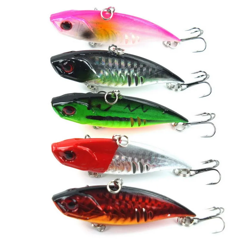 5pcs/set 5cm/11.5g VIB Fishing Lures 5 colors available swim hard bait lures pesca artificial 3d fish eyes wobbler crankbaits