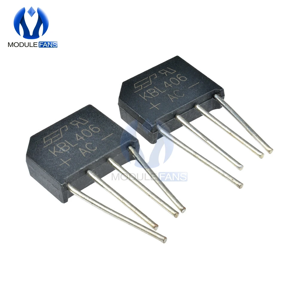 

5PCS High Temperature Soldering KBL406 600V SIP-4 4A Diode Bridge Rectifier Single Phase Bridge Rectifier Diy Electronic