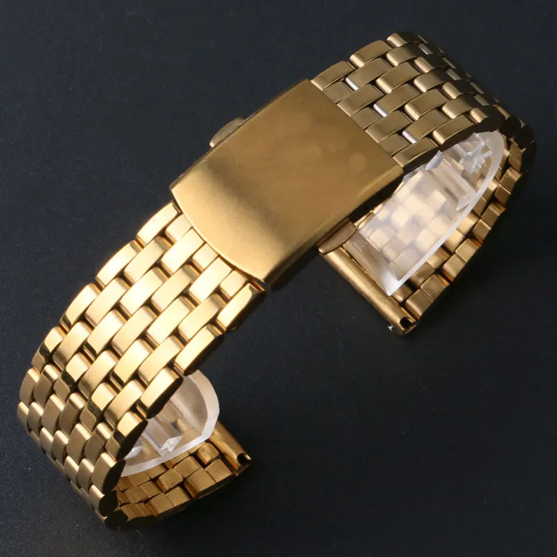 

18MM/ 20MM/ 22MM Golden Stainless Steel Watch Band Wristwatch Strap GD0360
