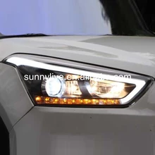 Для hyundai- год для Santa Fe IX25 светодиодный головной светильник с комплектом HID LF