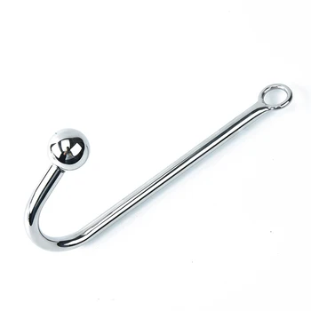 Anal Plug Anal Dilator Gay Sex Toys 30*250mm Stainless Steel Anal Hook Metal Butt Plug With Ball For Men And Women Adult Games 5