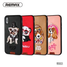 Чехол REMAX с милым питомцем для iphone X, чехол для мобильного телефона с вышивкой из мультфильма, чехол для телефона с изображением животных, чехол для собаки, сумки для iphone X