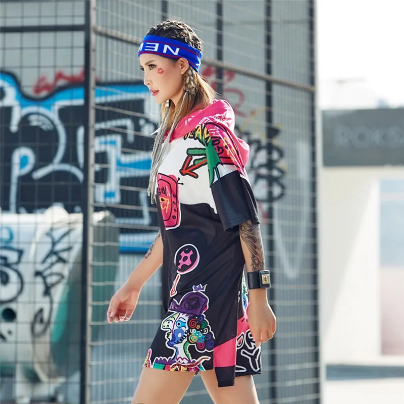 Длинные футболки JUST.BE.NEVER harajuku графические с граффити Розовая пантера хиппи время