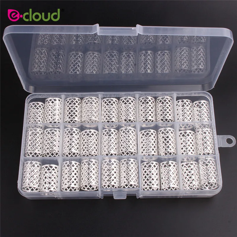 

30pcs/lot Dreadlocks Beads Metal Dread Golden and Silver Hair Rings Locks Metal Cuffs Hair Decoration Braiding Hair Jewelry