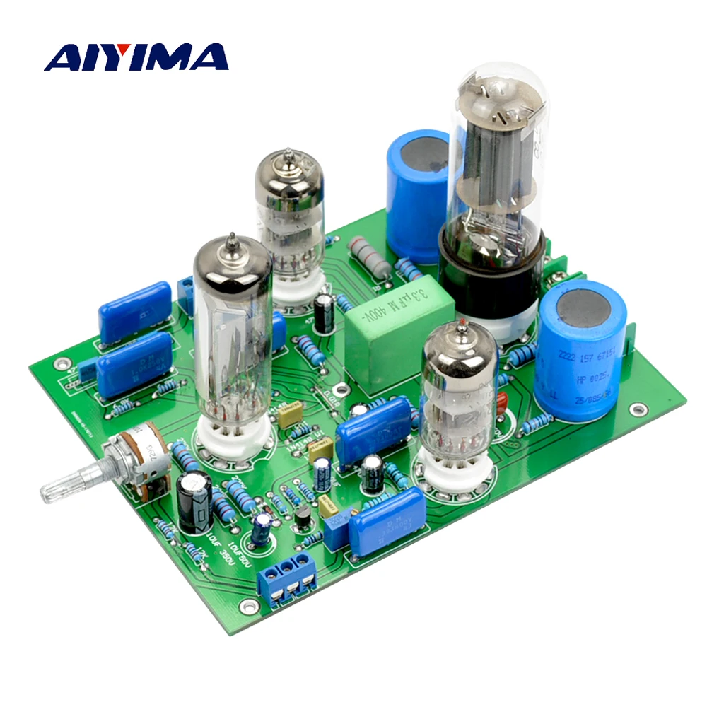 

Aiyima Tube Amplifier Preamp 6N3 Tube PreAmplifier SRPP Board 5U4C Rectifier With Magic Eye 6E2 Audio Level Indicator