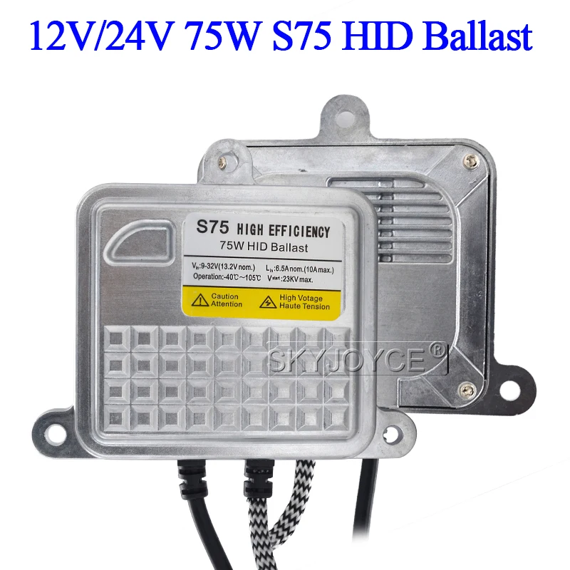 SKYJOYCE 24V 75W Xenon HID Kit 3000K 4300K 5000K 6000K Xenon H1 H7 H11 D2H HID Bulb 75W HID Ballast Truck Boat HID Headlight Kit (8)