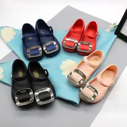 2018 новый дизайн Летний Новый детские сандалии с боковой пряжкой прозрачная обувь с рисунком милой принцессы сандалии Повседневные детские
