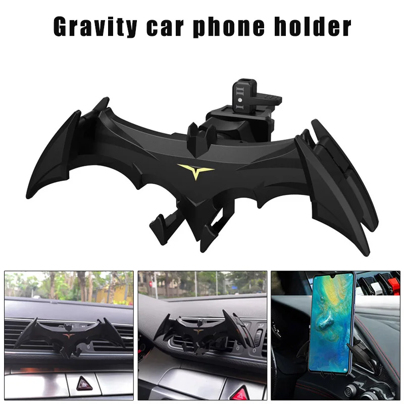 

Car Air Vent Phone Mount Bat Shape Hands Free Gravity Auto Phone Holder Cradle DJA99