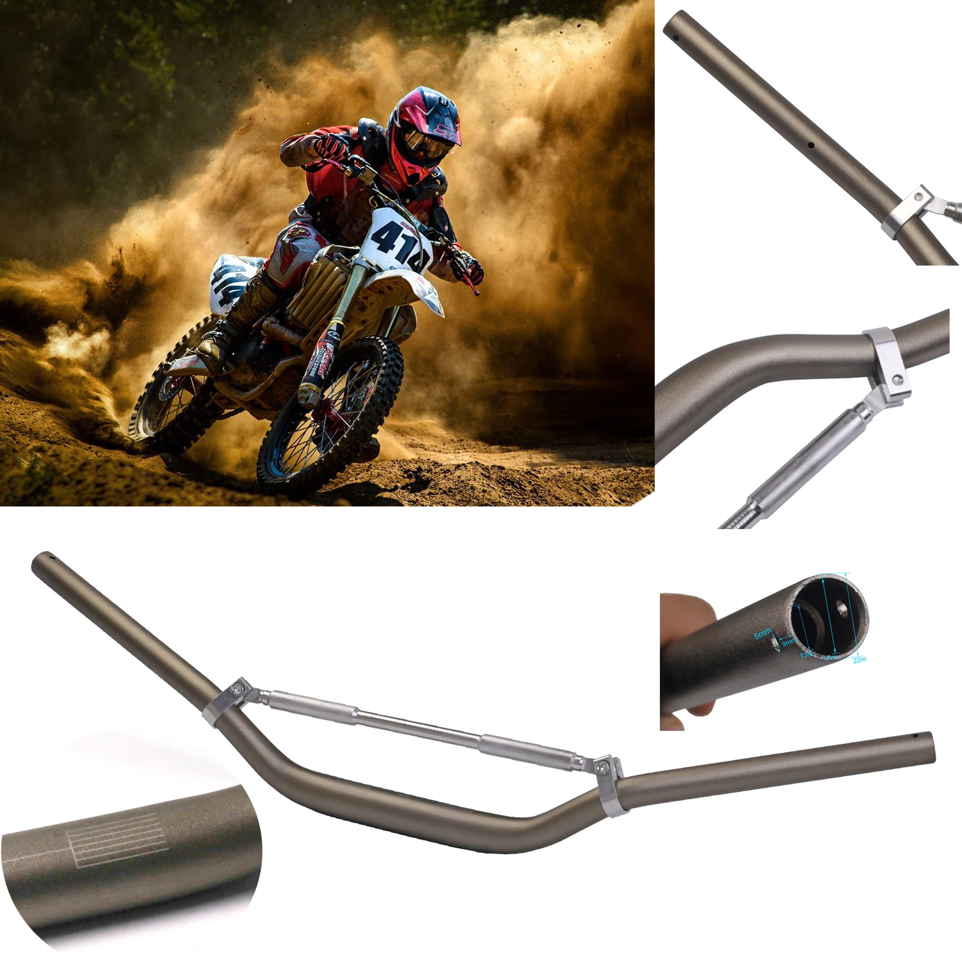 Fat 28 мм 22 Руль Ручка Бар для мотоцикла мотокросса 125CC модели SSR и Pit Dirt Bike KTM CRF YZF KLX RMZ