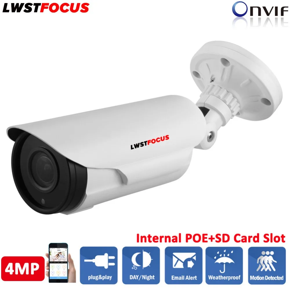 

H.265/264 4.0MP Varifocal 2.8-12mm Lens Hi3516D WDR Onvif P2P IR 60M POE SD Card Slot IP Camera Power Over Ethernet FREEIP App