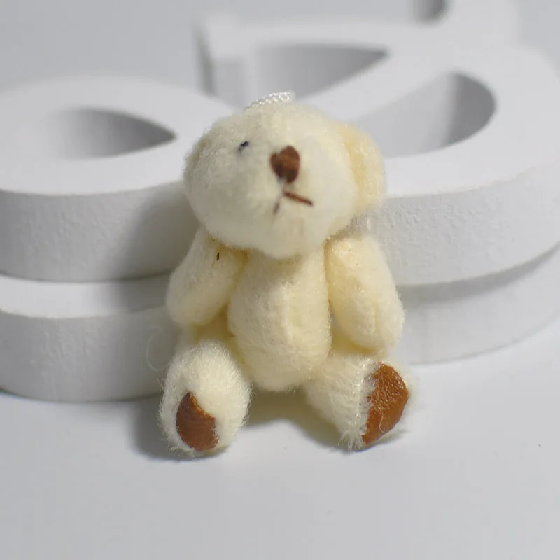 Новые милые мини Медвежата на шарнирах плюшевые игрушки маленькие DIY Мишка на шарнирах с кожаными ножками куклы 4,5 см 100 шт/лот