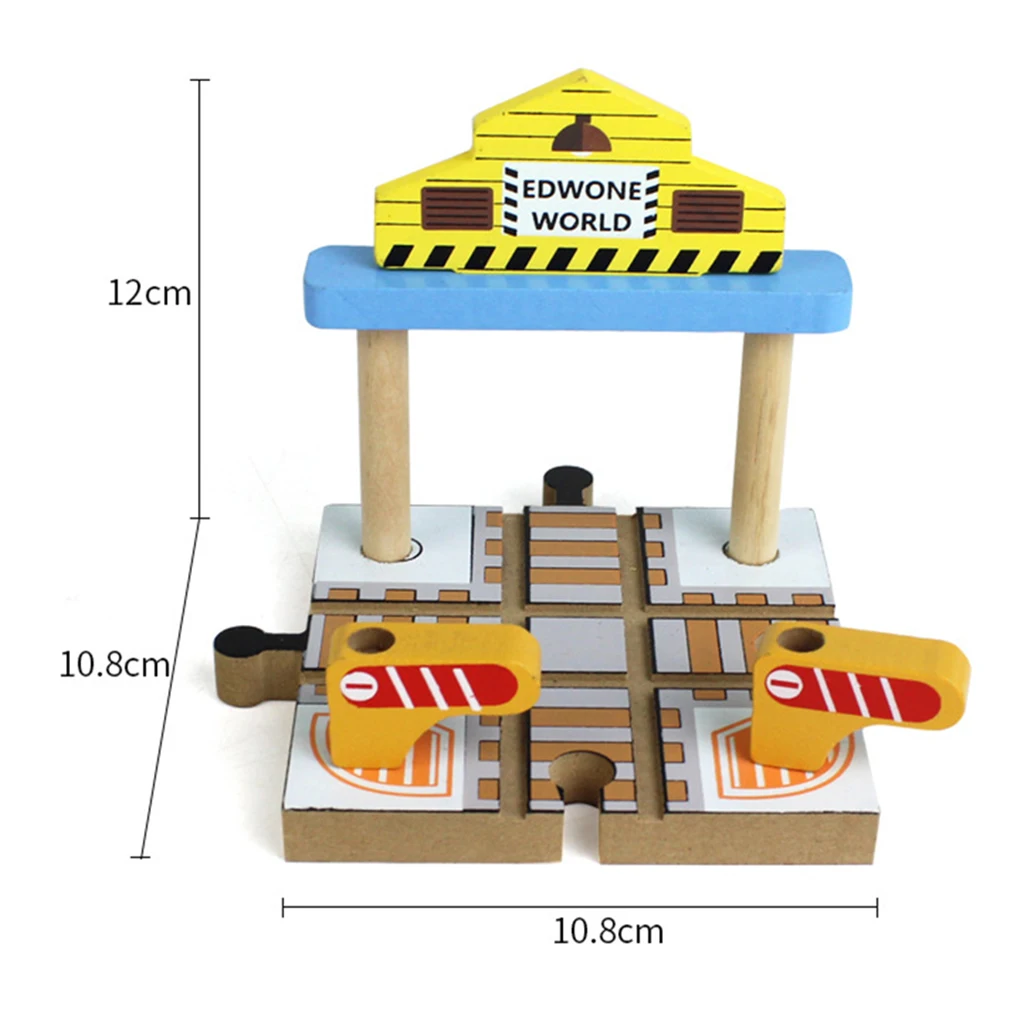 Wooden Train Track Accessories Set Railway Assembly Building Toy for Kids Toddlers - Station