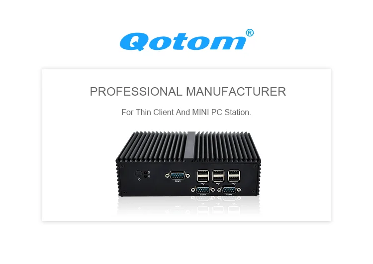 Qotom mini PC Qotom-Q190X 7 RS232 dual Lan 8 USB celeron J1900 quad core Безвентиляторный X86 POS киоск IPC компьютер