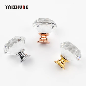 

YNIZHURE Brand Crystal Glass Knobs Cupboard Pulls Drawer Knobs Kitchen Cabinet Handles Furniture Handle Hardware