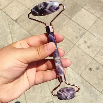 

Natural violet crystal quartz jade grand finale weight loss crystal stick beauty shaving body massage beauty tool