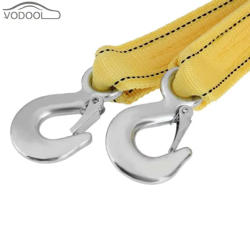Vodool 4 متر/13ft 5 طن سيارة فان النايلون سحب حبل حزام الثقيلة واجب الوعرة الانتعاش سحب سحب الشريط الكابل مع قوي المعادن هوك