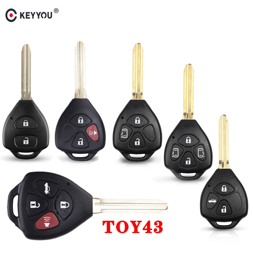 

KEYYOU 2/3/4 BTN Remote Car Key Case Shell FOB Cover For Toyota aris Prado Tarago Camry Corolla RAV4 REIZ Crown Avalon Venza