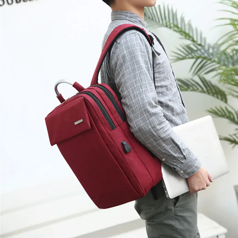 

Stylish College School Laptop Bag Computer Backpack with USB Charging Port Business Travel Durable Unisex Backpack