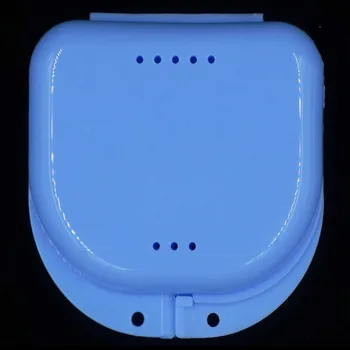 

New Qualified Storage box Denture Bath Box Case Dental False Teeth Storage Container Rinsing Basket Hanging Net Container