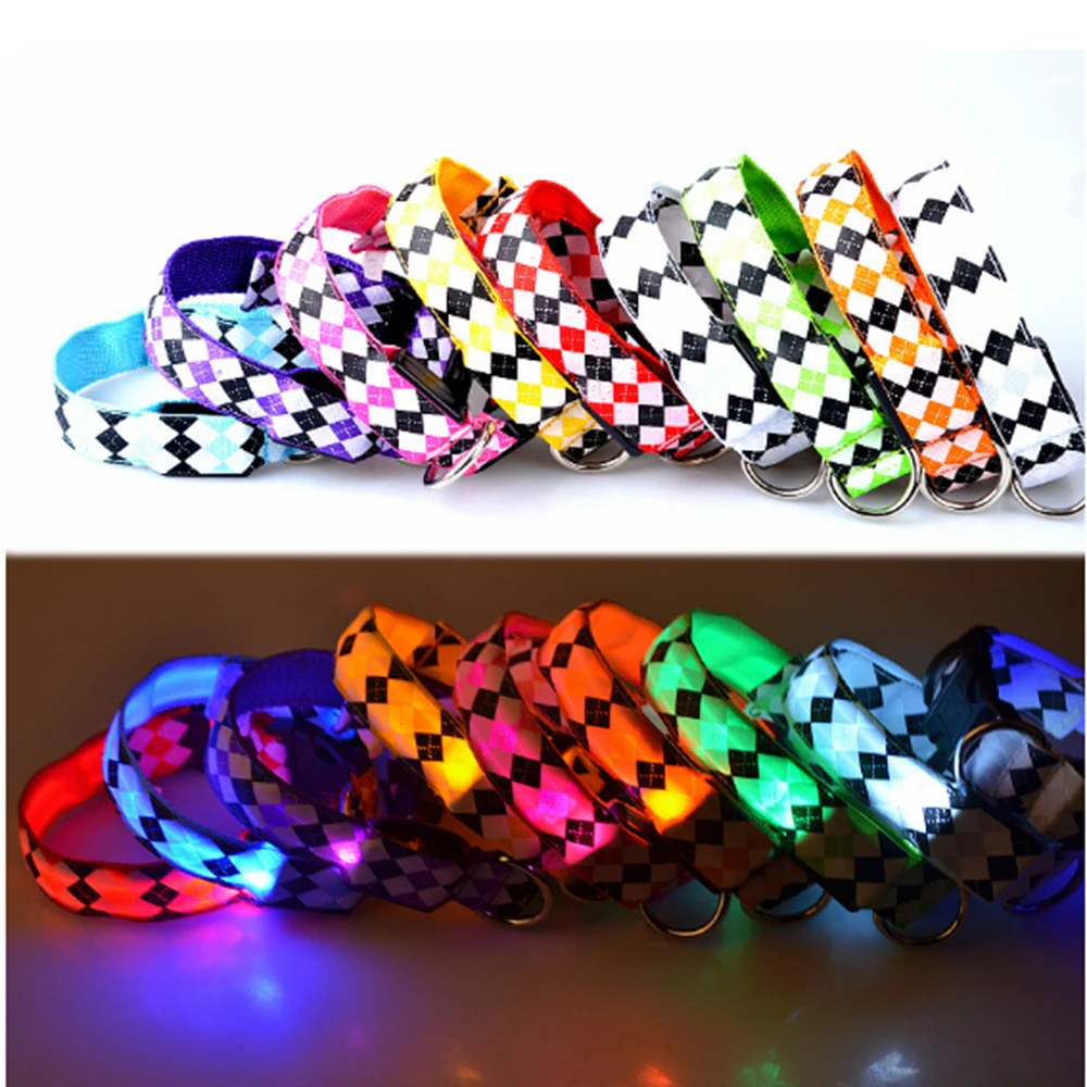 

LED Dog Collar Glow Nylon for Dogs Puppy Cats Pet Large Adjustable Night Luminous Collar Pet Supplies Pet Shop Dog Acessories