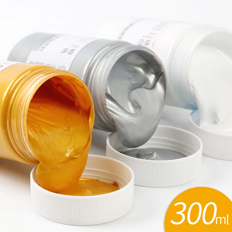 

300ml Gold/Silver acrylic pigment wall painted hand-painted DIY metallic acrylic painting 300ml pigment