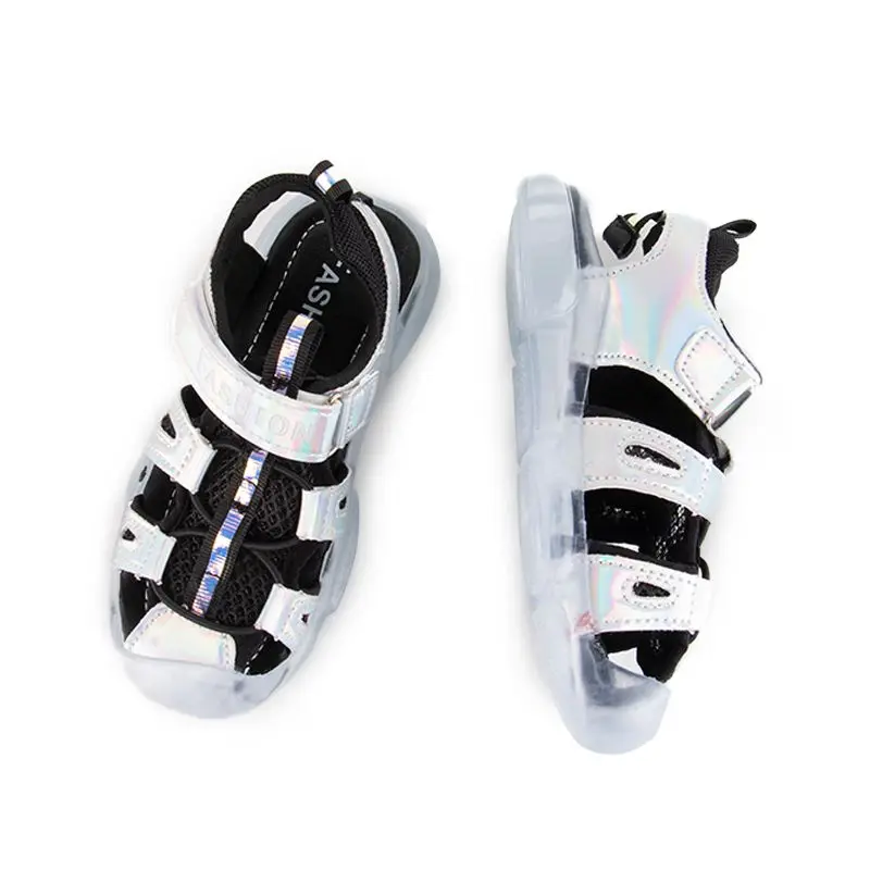 2019 Hot Summer Kids Sandals For Boys Leather Closed Toe Toddler Girls Sandals  Soft Sole Children Beach Sandals High Quality 