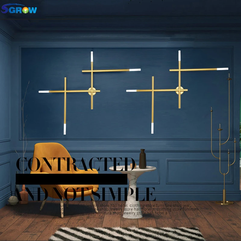 

SGROW Modern Simple Aluminum Background Wall Lamp for Living Room Dining Room LED Wall Sconce Stairs Indoor Lighting Fixtures