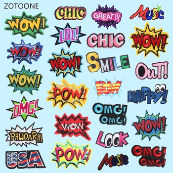 

ZOTOONE Bomb Letter Patch for Clothing Iron on Embroidered Sewing Applique Patches Sew on Fabric Badge DIY Apparel Accessories G