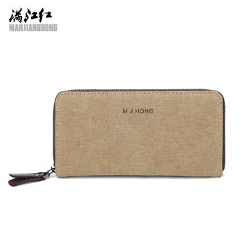 

Manjianghong New Men's Long Wallets Canvas Coin Purse Casual Men's Clutch Bags Male Vintage Canvas Purse Canvas Card Holders