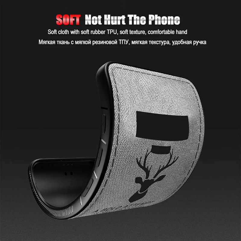 Luxurious Fabric Deer Design Shockproof Soft Bumper Phone Case
